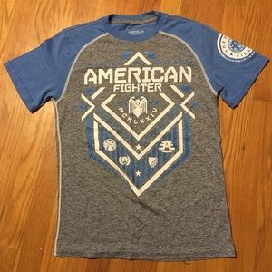 Boys American Fighter T-shirt Youth Large